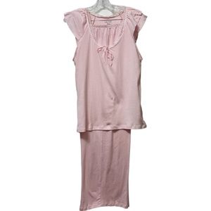 NWT Lauren Ralph Lauren 2pc Pajama Set Misses LARGE Lt. Pink